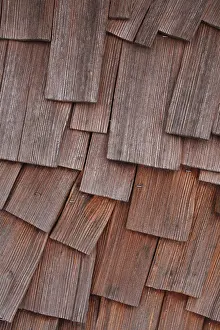 Close Up Wooden Boards Prints: Wooden boards creating a scale pattern