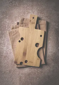 Rectangular Cutting Board Prints: Wooden cutting board, rectangular with handle