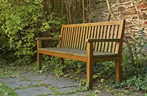 Relaxation In Nature Prints: Wooden park bench
