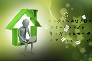 Symbolic Communication Image Prints: Work at home concept