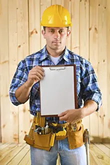 Close Up Portrait Prints: Worker with clipboard