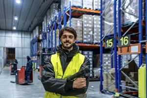 Cold Storage Logistics Prints: Worker smiling at the camera