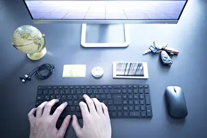 Home Office Setup Prints: Workplace of a freelancer: Arrangement of computer