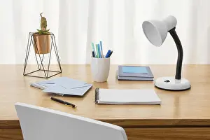 Contemporary Work Station Prints: Workspace composition with desk lamp