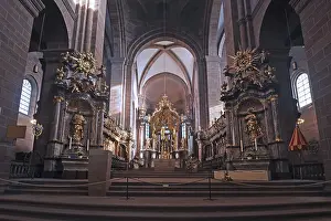 Sacral Building In Europe Prints: Worms, Germany, October 2019: Altar inside of roman catholic St Peter's Cathedral in city Worms in Germany Worms