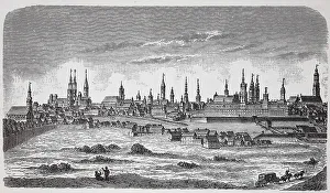 Wroclaw Poland Prints: Wroclaw, Poland, seen from the Oder River
