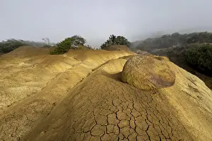 Canary Islands Geology Prints: Yellow soil and rocks, erosion