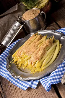 Vegan Legume Recipes Prints: Yellow string bean with bread crumbs