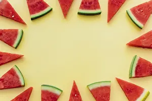 Copyspace Image Prints: Yellow watermelon background with copyspace
