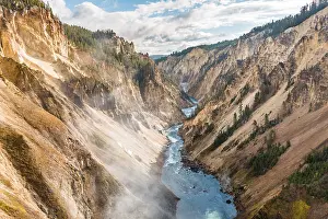 Yellowstone National Park Landscapes Prints: Yellowstone River flows through Gorge