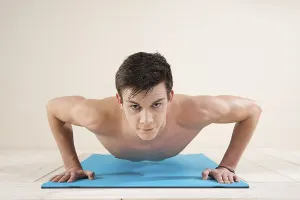 Recreational Activity In Southern Germany Prints: Young man doing pushups, Mannheim