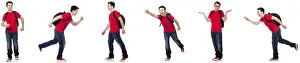 White Studio Environment Prints: Young student with backpack isolated on white