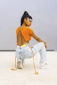 Young Trap Dancer Prints: A young trap dancer with braids