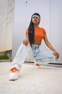 Young Trap Dancer Prints: A young trap dancer with braids