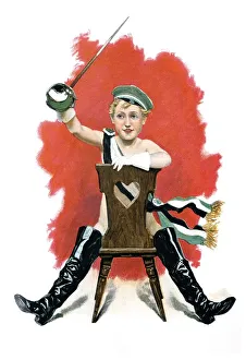 German Literature Illustration Prints: The youngest Fox or member of a fraternity