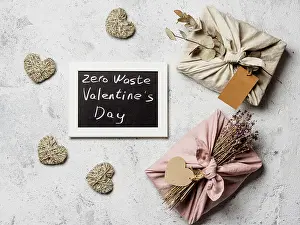 Gray Textured Background Prints: Zero waste Valentine's Day concept
