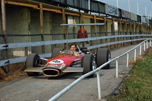 Graham Hill Prints: Graham Hill in Lotus Ford at Brands Hatch Print