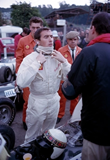 Jackie Stewart Prints: Jackie Stewart in Fireproof Overalls Print