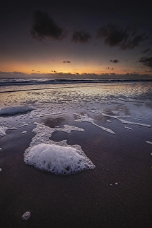 Low Tide Netherlands Prints: Breakers on the North Sea beach