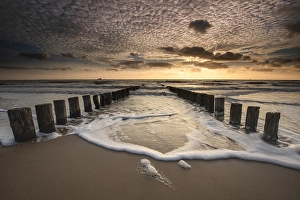 Low Tide Landscape Photography Prints: Breakers on the North Sea beach
