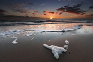 Long Exposure Ocean Waves Prints: Breakers on the North Sea beach