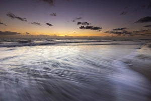 Sunset On The Sea Prints: Breakers on the North Sea beach