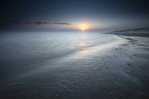 Long Exposure Photography Europe Prints: Breakers on the North Sea beach