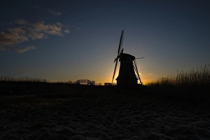 Reflections On Water Surface Prints: Dutch windmill