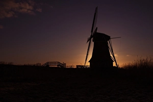 Sunrise In Europe Prints: Dutch windmill