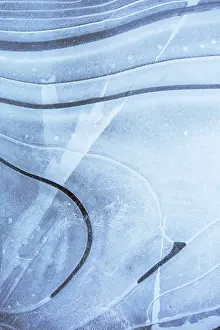 Framed Print : Air bubbles under ice Print