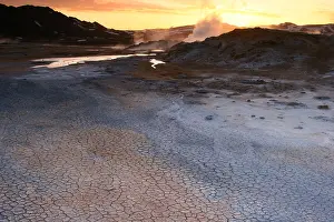 Iceland Evening Landscape Prints: Krafla