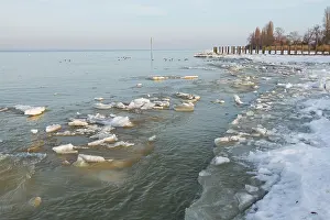 Frozen Lake Scenery Prints: Lake Constance in winter