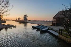 Winter Canal Scene Prints: Three mills