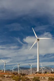 Windmill Landscape Photography Prints: Rows of windmills on a wind farm