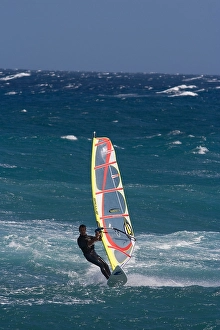 Rough Sea Waves Prints: Windsurfer