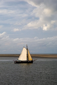 Framed Print : Print of a Sail Ship on the Waddensea Framed Print : Print of a Sail Ship on the Waddensea