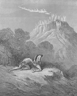 Print of Adam and Eve expelled from the Garden