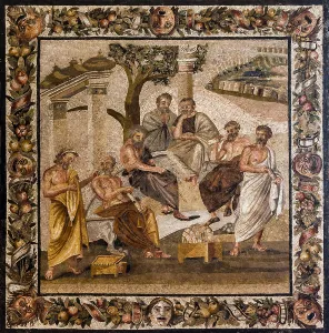 Plato Prints: Print of Plato's Academy Mosaic