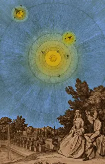 French Astronomy History Prints: Conversations on the Plurality of Worlds, Frontispiece, 1683