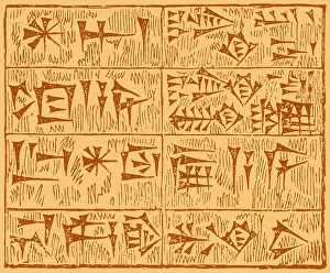 Ancient Writing Systems Prints: Cuneiform Characters