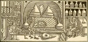 Herbal Medicine Artwork Prints: Distillation, Middle Ages