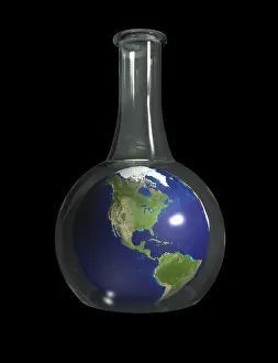 Environmental Conservation Prints: Earth In A Beaker