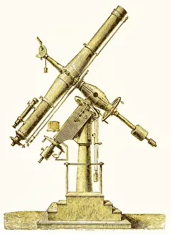Astronomy Equipment Prints: Equatorial Telescope