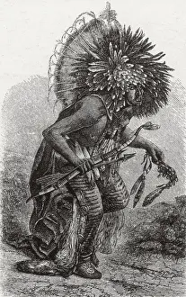 Native American History Prints: Hidatsa Warrior Dancing
