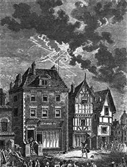 Lightning Rod Print: Benjamin Franklin's Installation at West's Home