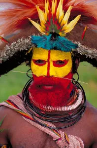 Papua New Guinea Culture Prints: A Huli Man