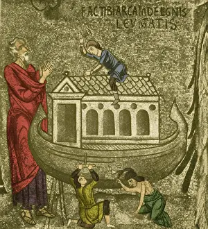 Christian Mythology Art Prints: Noah Building The Ark