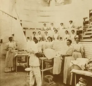 Female Medical Staff Prints: Nurses observing an operation, 1899