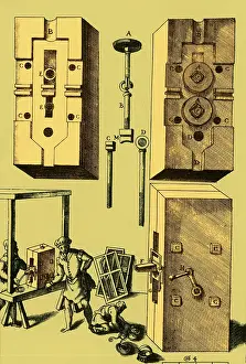 Copper Engraving Techniques Prints: Rolling Mill for Lead Strips