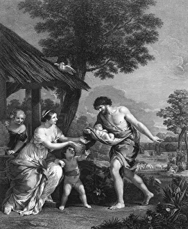 Roman Mythology Prints: Romulus and Remus Given Shelter by Faustulus